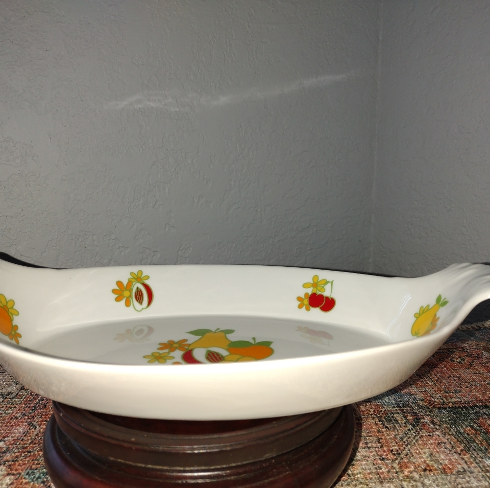 Apilco Porcelain Fruit Oval Au Gratin Baking Dish